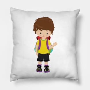 Camping, Campers, Cute Boy, Brown Hair, Backpack Pillow