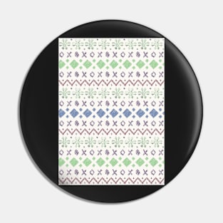 Fairisle pattern - Green & Blue Pin