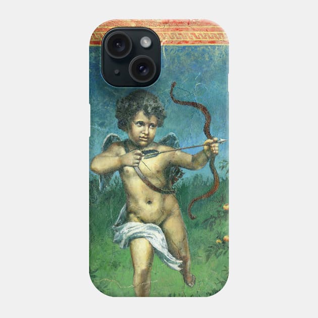 Ancient Roman Cupid Fresco Phone Case by mictomart