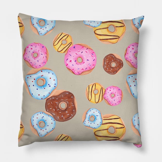 Donut pattern Pillow by RosanneCreates