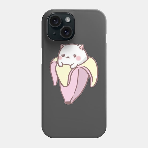 Cute Meow Banana Phone Case by euror-design