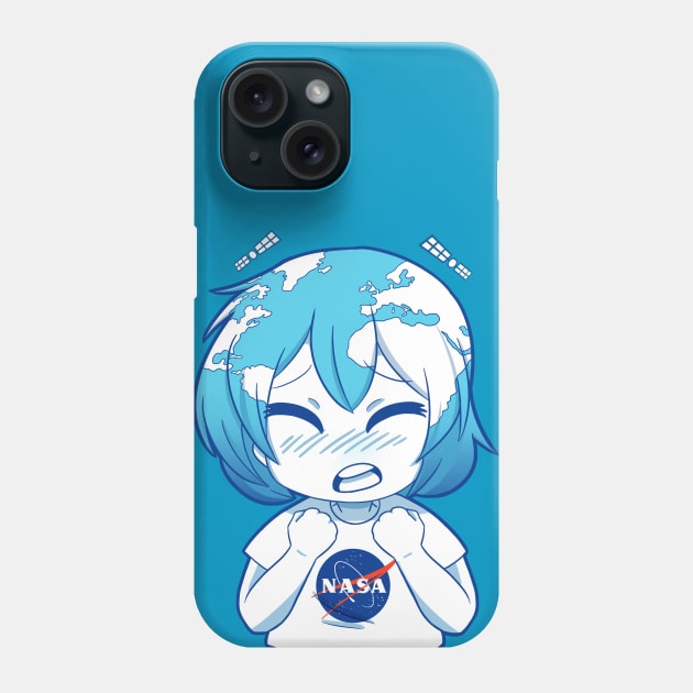 Earth-chan Blue planet Phone Case by warningpoodle