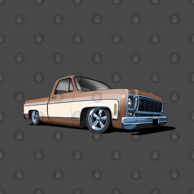 1980 Chevrolet C10 pickup in tan and white by candcretro