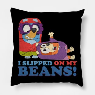 vintage i slipped on my beans Pillow