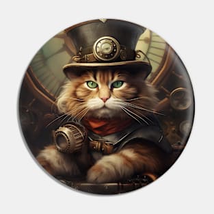 Stylish Steampunk Cat Pin