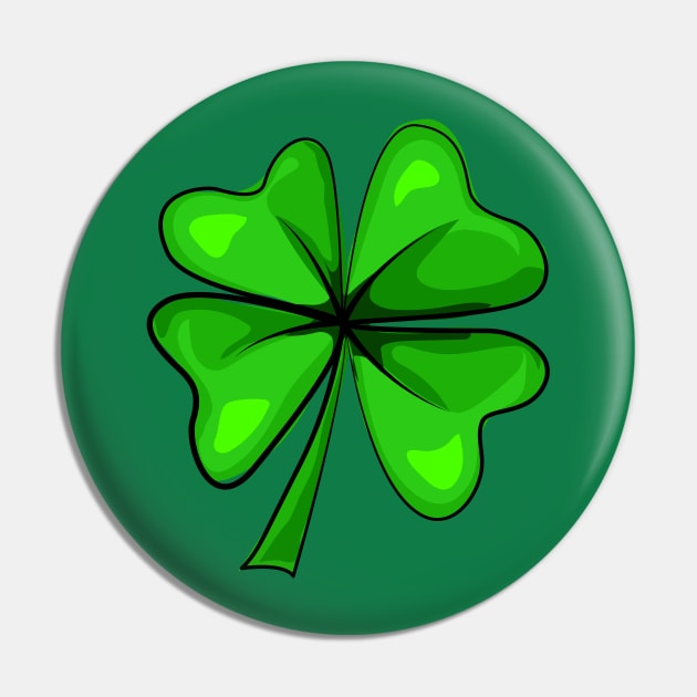 Four Leaf Clover Shamrock Happy St Patrick's Day Men Women Pin by Sandra Holloman