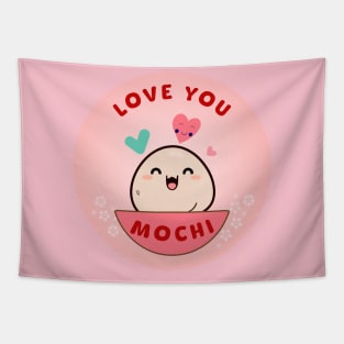 Love You Mochi (with blossoms) Tapestry