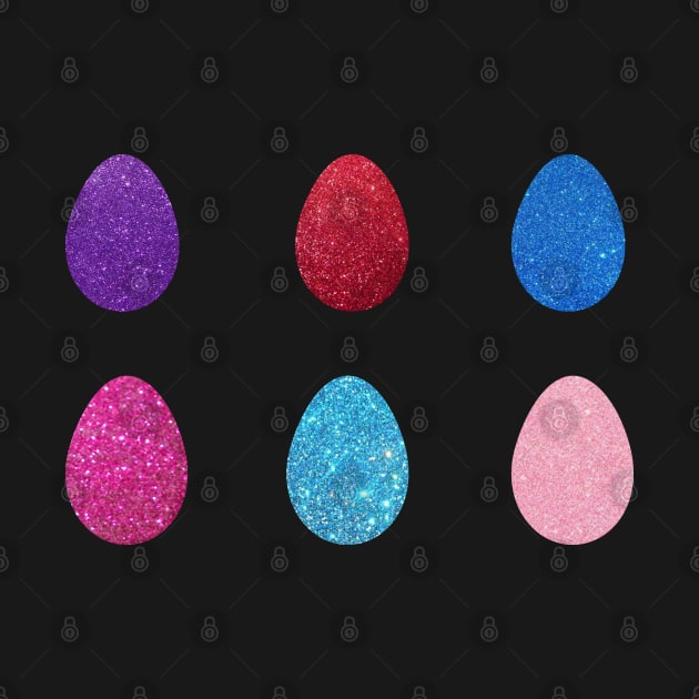 Colorful Faux Glitter Easter Eggs by Felicity-K