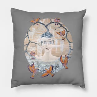 wisteria tree goddess Pillow