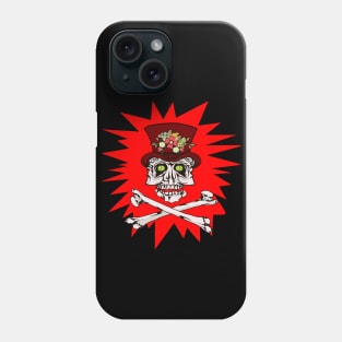 Alligator eyed gothic skull & crossbones Phone Case