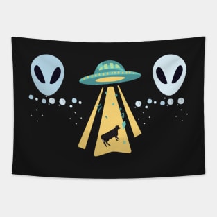 LukjanovArt Alien abduction - space ship and cows! Tapestry