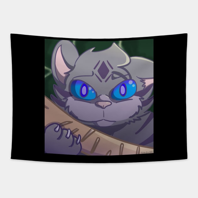 Jayfeather and his stick Tapestry by ember_dino