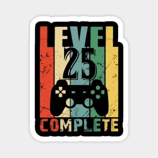 Vintage 25th Wedding Anniversary Level 25 Complete Funny Video Gamer Birthday Gift Ideas Magnet