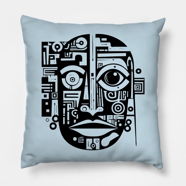 Pop Art Abstract Face Pillow by n23tees