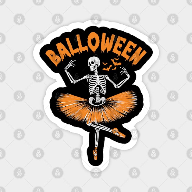 Skeleton Ballerina Halloween Dance Costume Magnet by JessArty