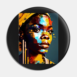 Colorful pop art style woman portrait Pin