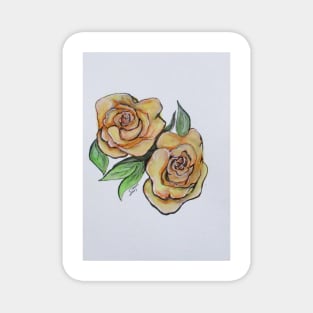 Pretty Peach Roses Magnet