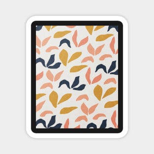 Abstract plant leaves mid century art Magnet