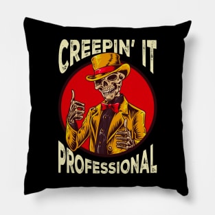 Funny Skeleton Meme Pun Goth Men Women Funny Halloween Pillow