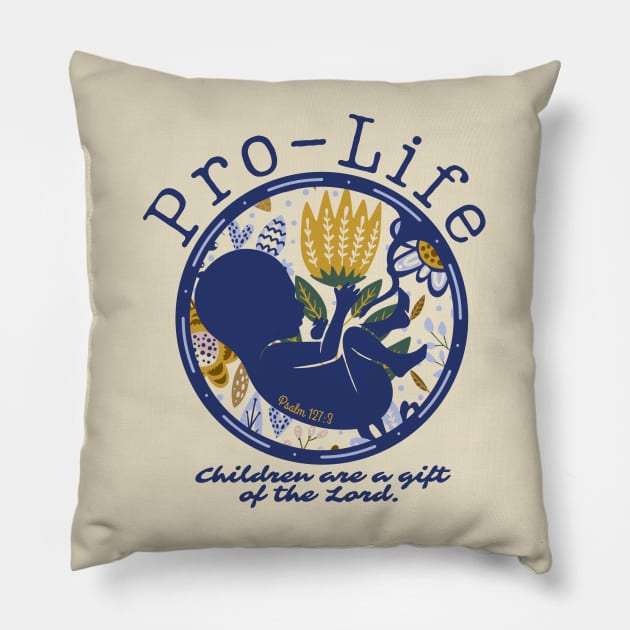 Pro-Life Flower Tee Pillow by Little Fishes Catholic Tees