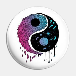 2nd Dual Color Yin Yang Crystals and The Night Sky Pin