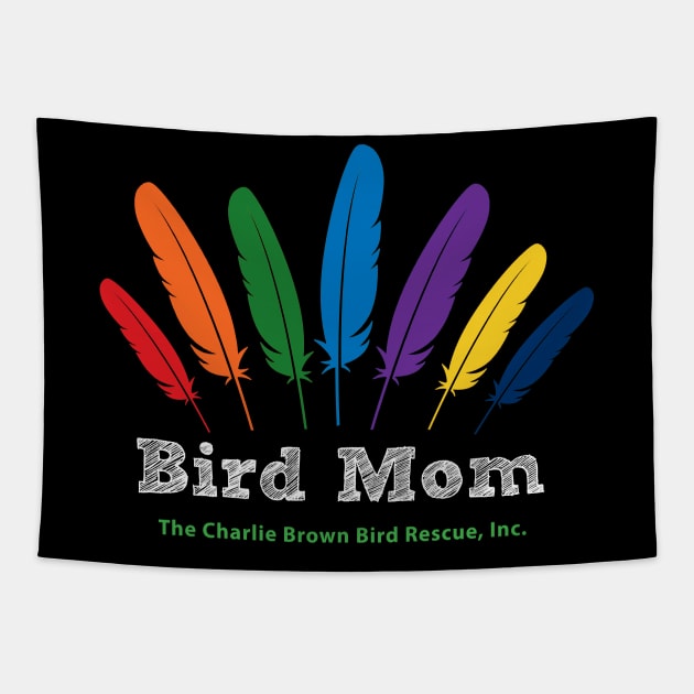 CB bird mom - white type Tapestry by Just Winging It Designs