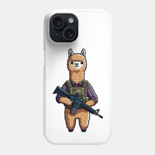 Tactical Alpaca Adventure Tee: Where Whimsy Meets Command Phone Case