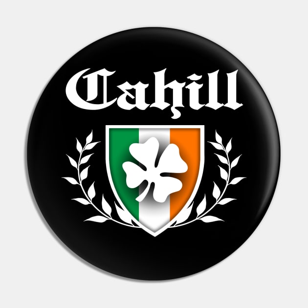 Cahill Shamrock Crest Pin by robotface