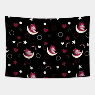 Pink unicorn fantasy magical pattern Tapestry