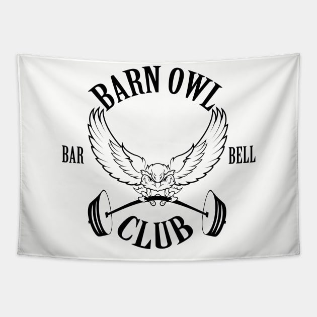 Barn Owl Barbell Club - Black Tapestry by barnowlbarbellclub