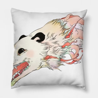 Possum Pop Surrealism Artwork, Opossum Illustration Pillow