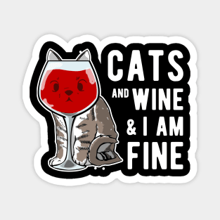 Cats Wine Design for a Cat Lover Magnet