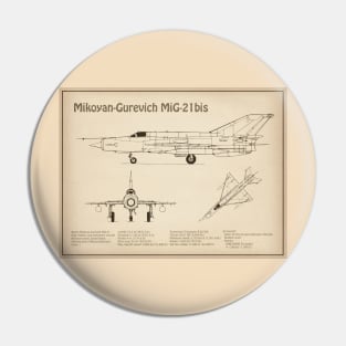 Mikoyan-Gurevich MiG-21 bis Fishbed Fighter - SD Pin