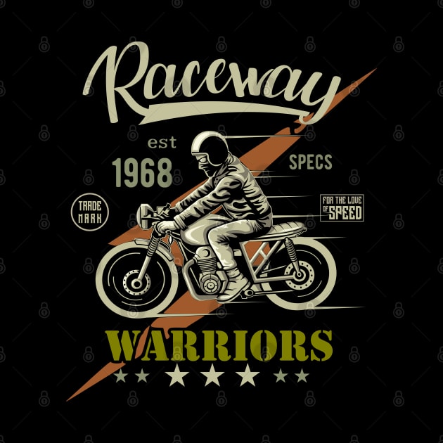 Raceway Warrios motorbike 1968 vintage biker by SpaceWiz95