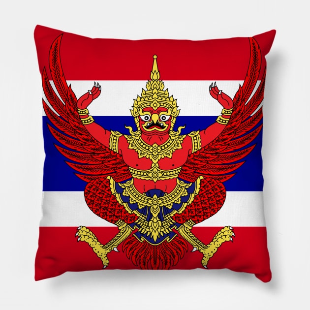 Thailand coat of arms flag Pillow by AidanMDesigns