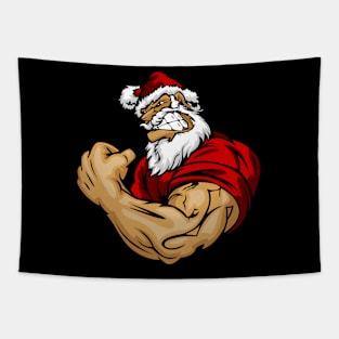 Muscular Santa Claus Christmas Gifts Tapestry