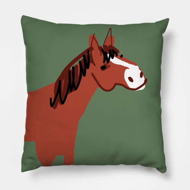 Sorrel white blaze horse #1 Pillow by belettelepink