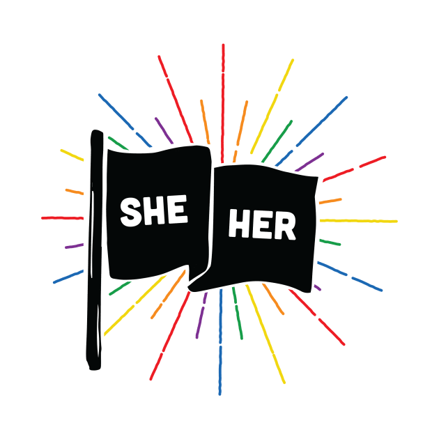 She/Her Pronouns Retro Flag by lavenderhearts