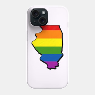 Rainbow Illinois Outline Phone Case