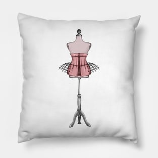 Hand-drawn illustration of fashion designer mannequin Pillow