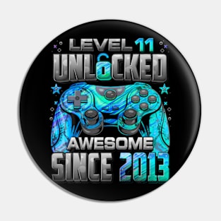 Level Unlocked Awesome Since 2013 11th Birthday Gaming Pin