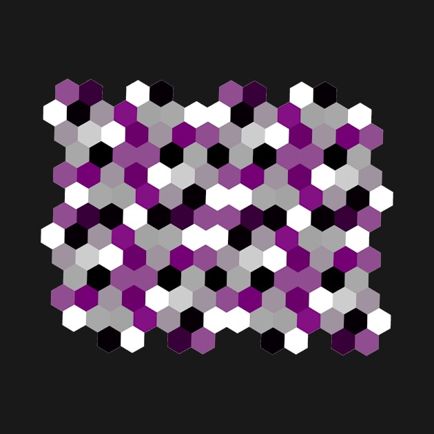 Ace Pride Small Clustered Hexagons by VernenInk