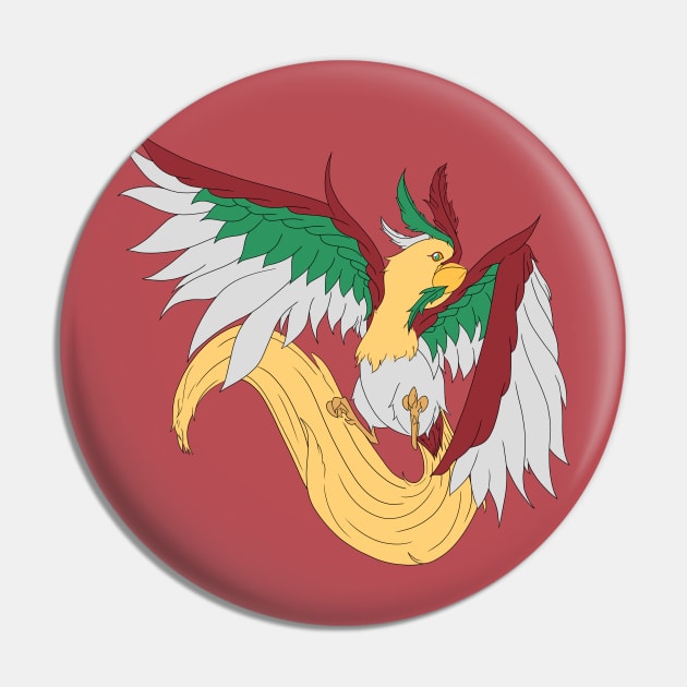 Tri Color Bird Pin by SoraLorr