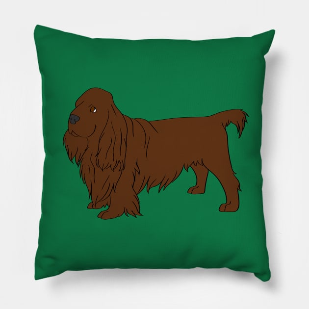 sussex spaniel Pillow by Adastumae