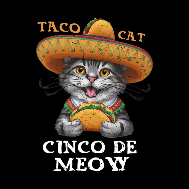 Cinco De Meow Funny Cat De mayo Fiesta  Taco Cat by CoolFuture