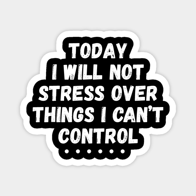 Today I Will Not Stress Over Things I Can't Control Magnet by Teewyld