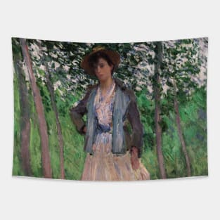 The Stroller (Suzanne Hoschede, later Mrs. Theodore Earl Butler, 1868-1899) by Claude Monet Tapestry