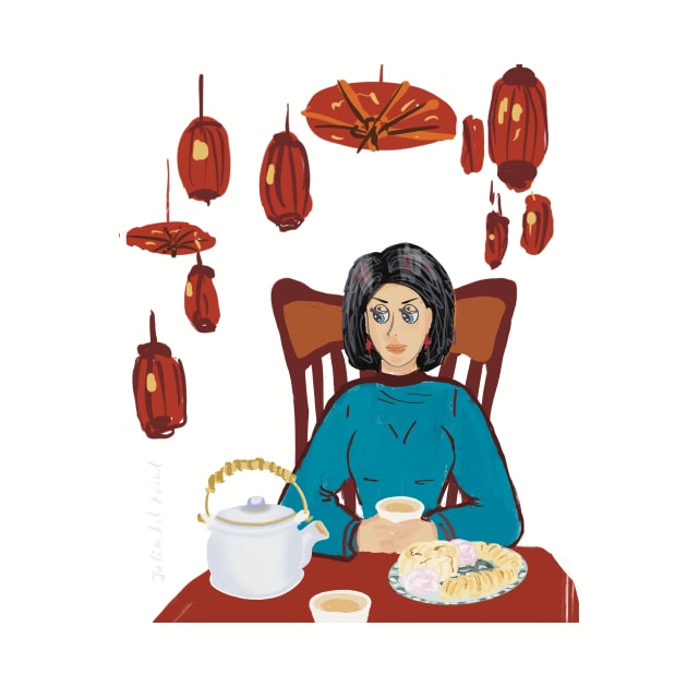 Lady in chinese restaurant by JuliaArtPaint