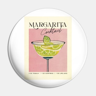 Margarita Retro Poster Classic Recipe Bar Prints, Vintage Drinks, Recipe, Wall Art Pin