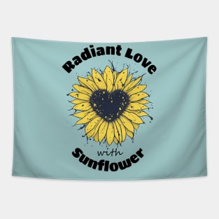 Radiant Love with Sunflower Heart Tapestry